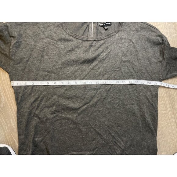 Cable & Gauge Charcoal Gray Boatneck Long Sleeve Knit Sweater Sz XL - Picture 8 of 11